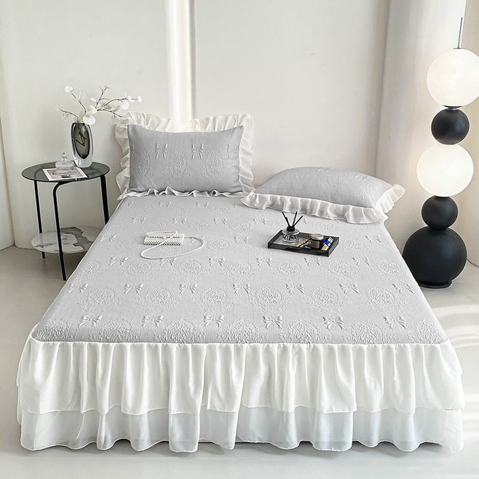 91家纺网 家纺一手货源 找家纺 （总）佰亿莱 2026新款凉感豆豆提花床裙款凉席手捧花系列