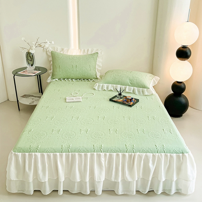 91家纺网 家纺一手货源 找家纺 （总）佰亿莱 2026新款凉感豆豆提花床裙款凉席手捧花系列