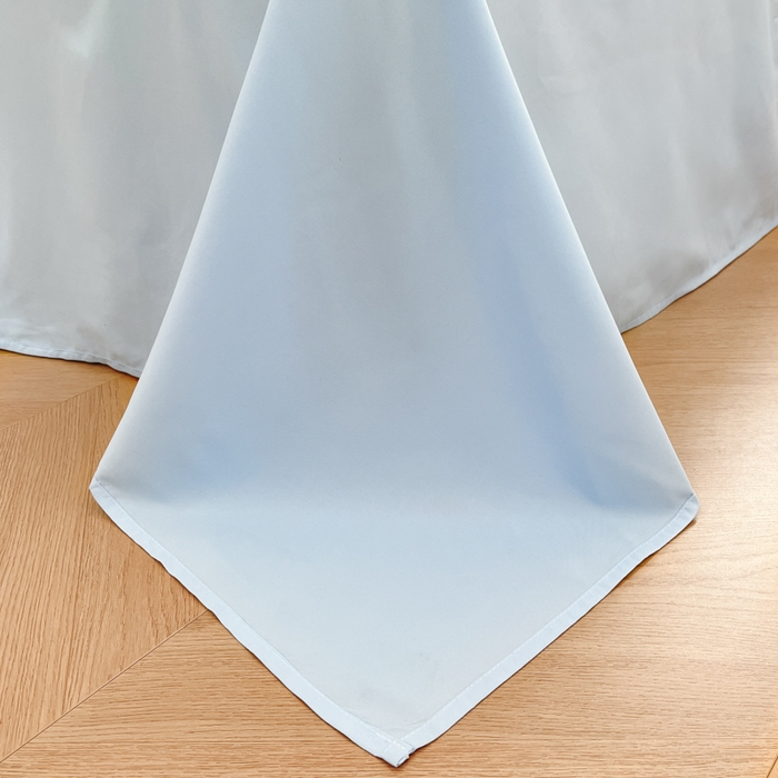 91家纺网 家纺一手货源 找家纺 泉欣家纺 2026新款网红可爱卡通 公主风毛巾绣花水洗棉四件套（专版花型） 甜甜猫咪-奶黄蓝