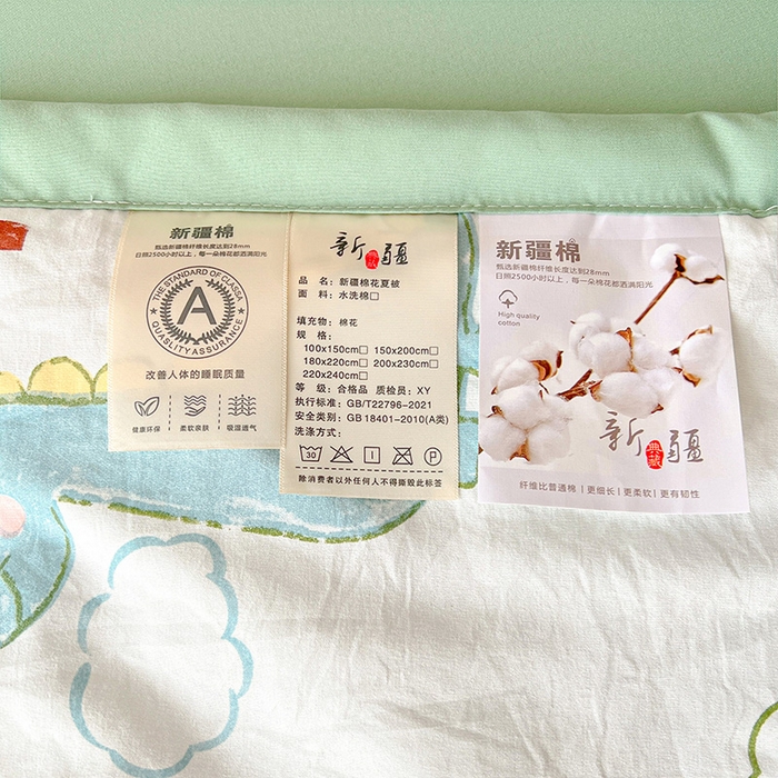91家纺网 家纺一手货源 找家纺 西域种棉人·千百笠 2026新款A类印花手包边凌香新疆棉花夏被 凌香 恐龙