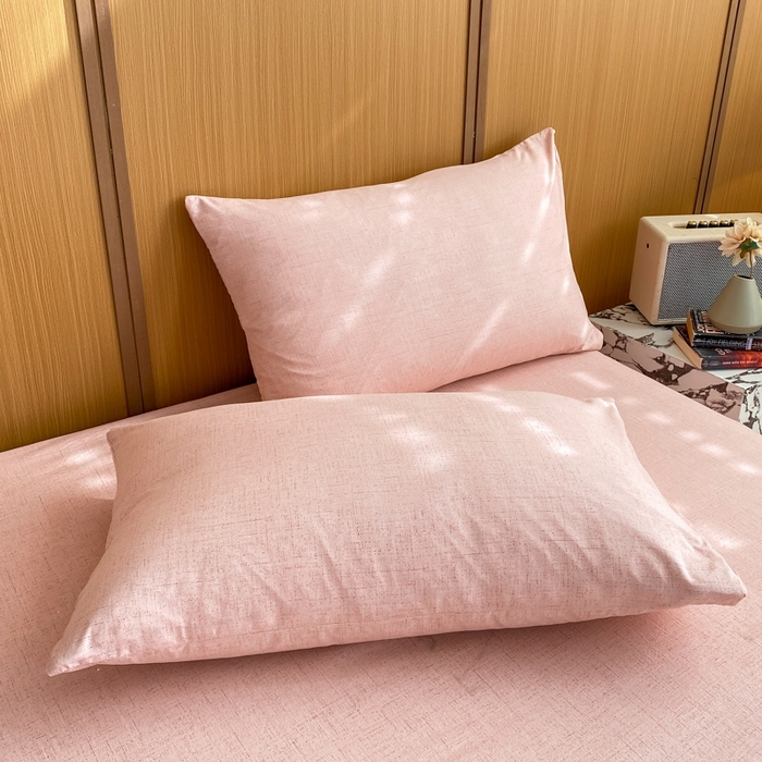 91家纺网 家纺一手货源 找家纺 麒东家纺 2026年新款古棉麻单床单 粉色