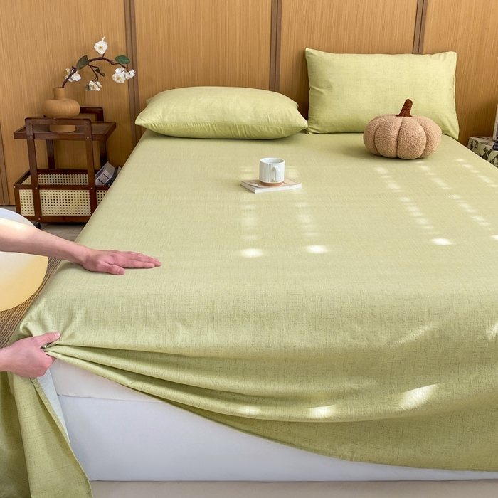 91家纺网 家纺一手货源 找家纺 麒东家纺 2026年新款古棉麻单床单 绿色