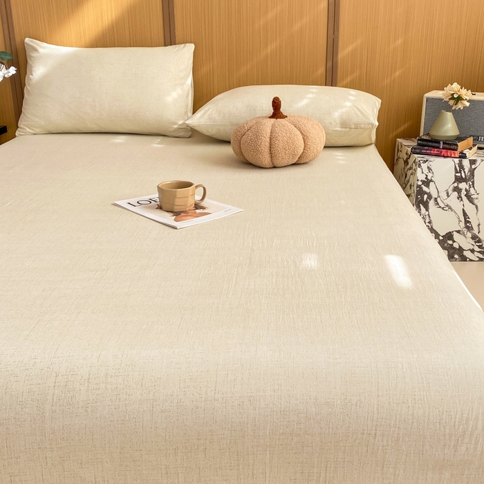 91家纺网 家纺一手货源 找家纺 麒东家纺 2026年新款古棉麻单床单 米白