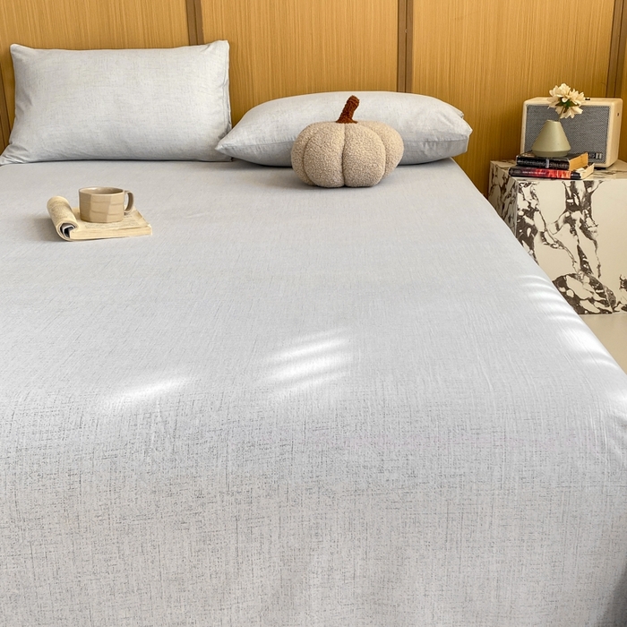 91家纺网 家纺一手货源 找家纺 麒东家纺 2026年新款古棉麻单床单 浅灰