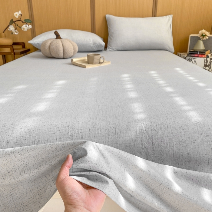 91家纺网 家纺一手货源 找家纺 麒东家纺 2026年新款古棉麻单床单 浅灰