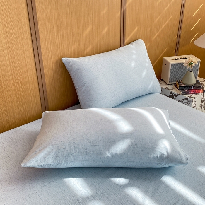 91家纺网 家纺一手货源 找家纺 麒东家纺 2026年新款古棉麻单床单 天蓝