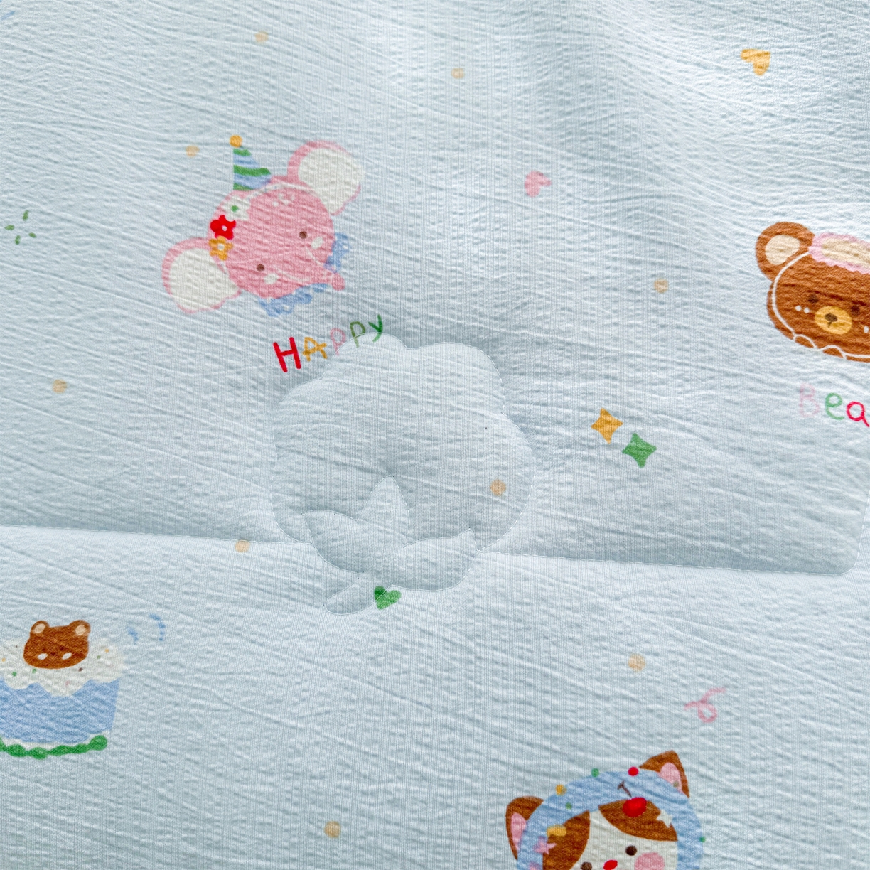 91家纺网 家纺一手货源 找家纺 西域种棉人·千百笠 2026新款A类新疆棉花夏凉被加宽包边水洗棉卡通印花吸湿透气棉花夏被空调被 云感小熊