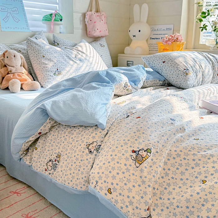 91家纺网 家纺一手货源 找家纺 （总）九诺家纺 2026新款丝柔棉加厚小清新印花四件套-甜心