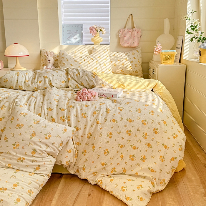 91家纺网 家纺一手货源 找家纺 九诺家纺 2026新款丝柔棉加厚小清新印花四件套-甜心 甜心-欧若拉