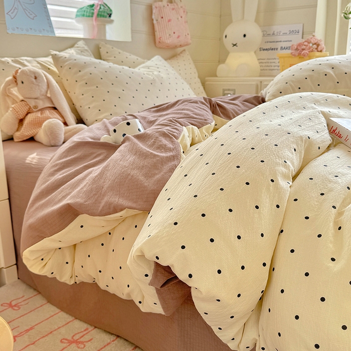 91家纺网 家纺一手货源 找家纺 九诺家纺 2026新款丝柔棉加厚小清新印花四件套-甜心 甜心-少女情节