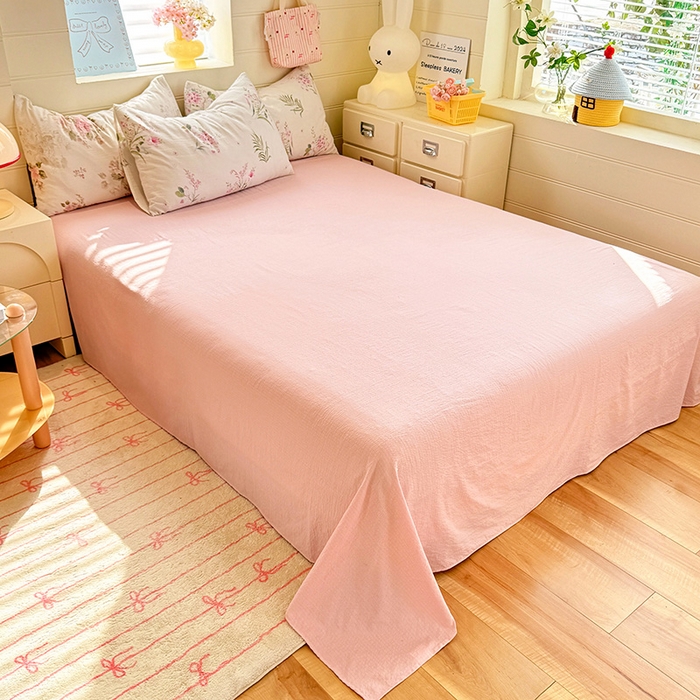 91家纺网 家纺一手货源 找家纺 九诺家纺 2026新款丝柔棉加厚小清新印花四件套-甜心 甜心-花谷