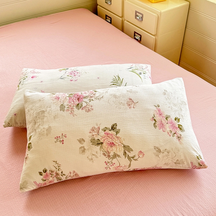 91家纺网 家纺一手货源 找家纺 九诺家纺 2026新款丝柔棉加厚小清新印花四件套-甜心 甜心-花谷