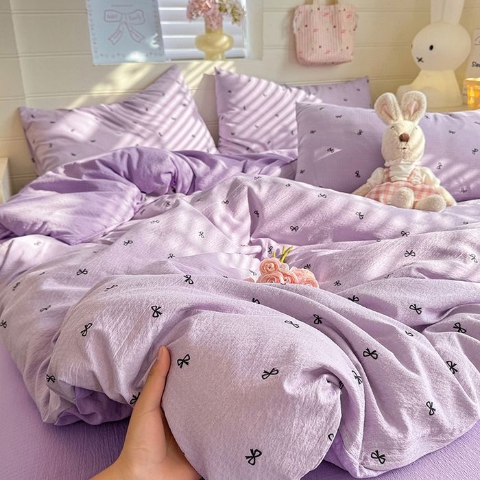 91家纺网 家纺一手货源 找家纺 九诺家纺 2026新款丝柔棉加厚小清新印花四件套-甜心 甜心-浪漫心动