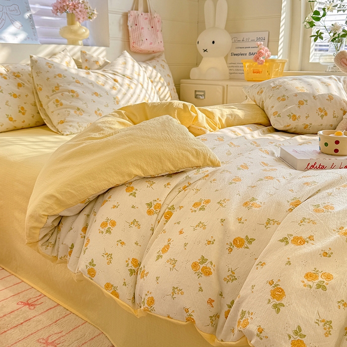 九诺家纺 2026新款丝柔棉加厚小清新印花四件套-甜心 甜心-欧若拉