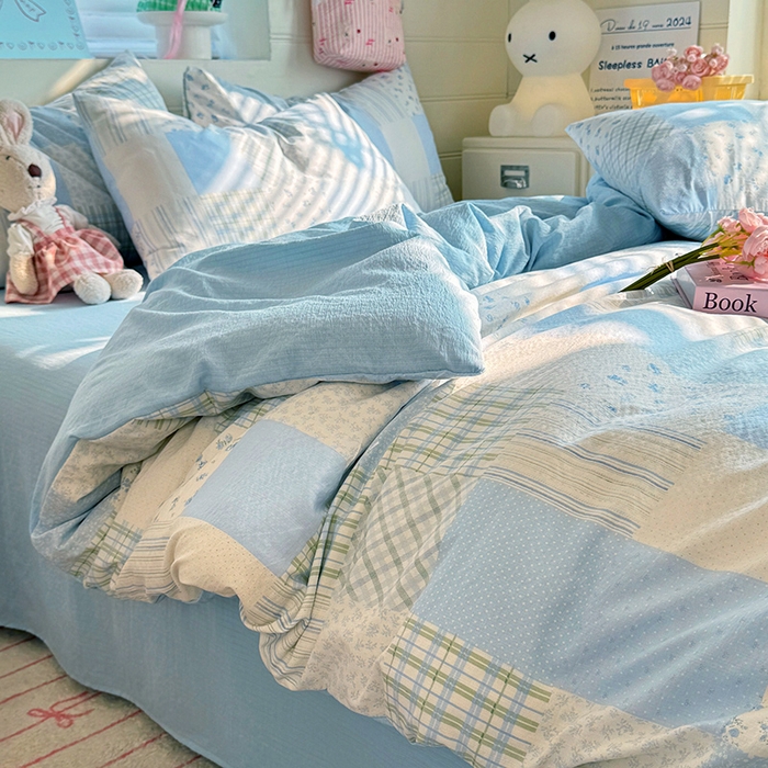 九诺家纺 2026新款丝柔棉加厚小清新印花四件套-甜心 甜心-南笙假日