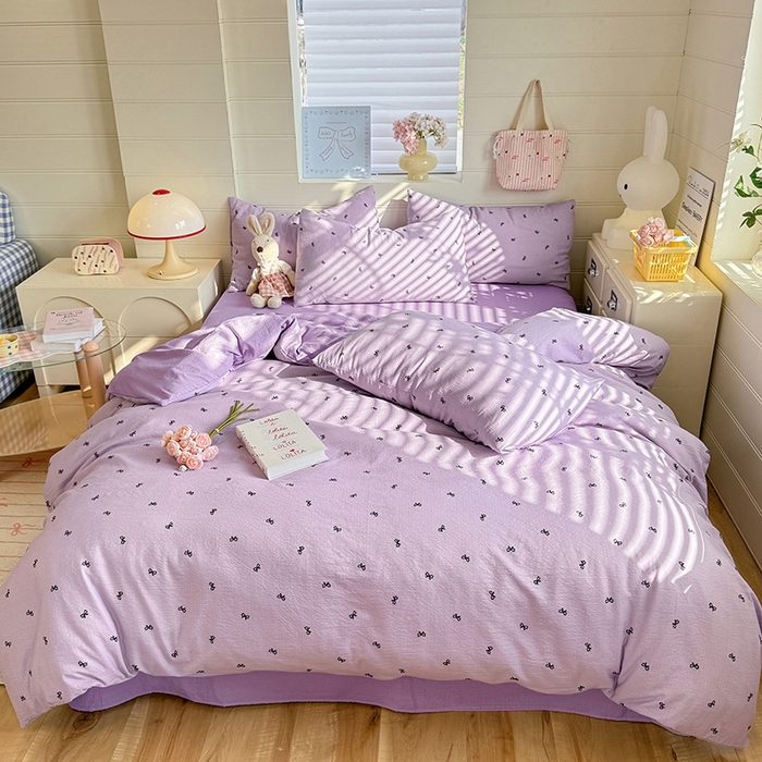 91家纺网 家纺一手货源 找家纺 九诺家纺 2026新款丝柔棉加厚小清新印花四件套-甜心 甜心-浪漫心动