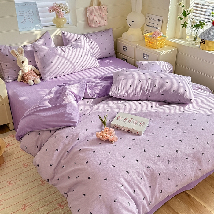 91家纺网 家纺一手货源 找家纺 九诺家纺 2026新款丝柔棉加厚小清新印花四件套-甜心 甜心-浪漫心动