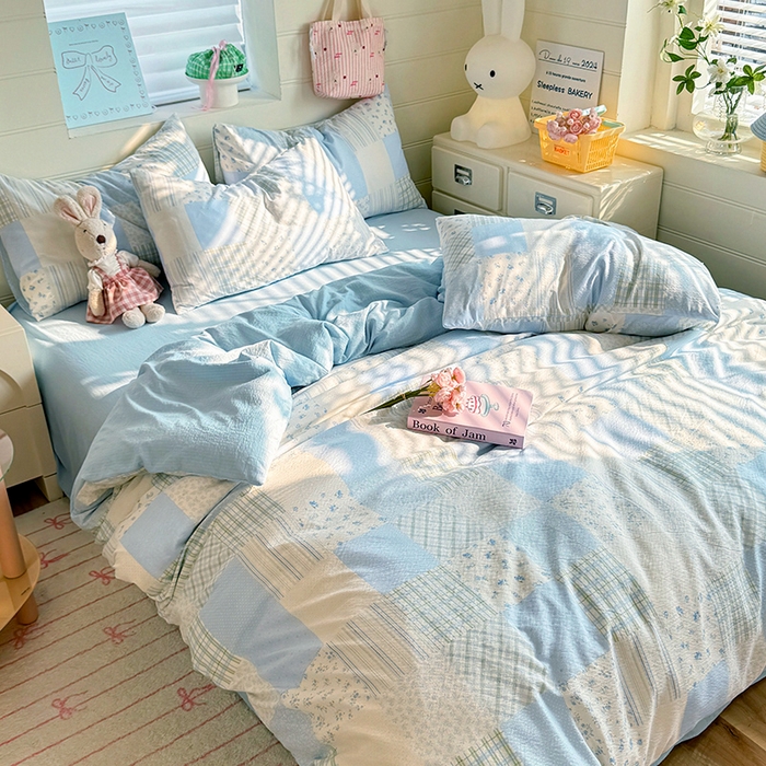 91家纺网 家纺一手货源 找家纺 九诺家纺 2026新款丝柔棉加厚小清新印花四件套-甜心 甜心-南笙假日