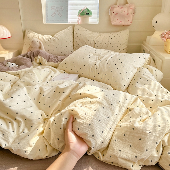 91家纺网 家纺一手货源 找家纺 九诺家纺 2026新款丝柔棉加厚小清新印花四件套-甜心 甜心-少女情节