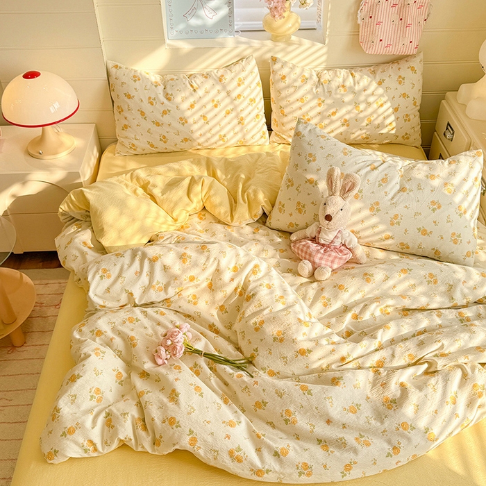 91家纺网 家纺一手货源 找家纺 九诺家纺 2026新款丝柔棉加厚小清新印花四件套-甜心 甜心-欧若拉