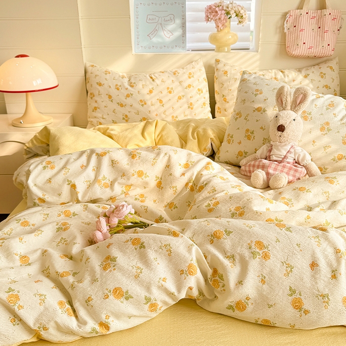 91家纺网 家纺一手货源 找家纺 九诺家纺 2026新款丝柔棉加厚小清新印花四件套-甜心 甜心-欧若拉