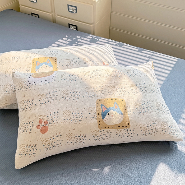 91家纺网 家纺一手货源 找家纺 九诺家纺 2026新款丝柔棉加厚小清新印花四件套-甜心 甜心-喵喵物语