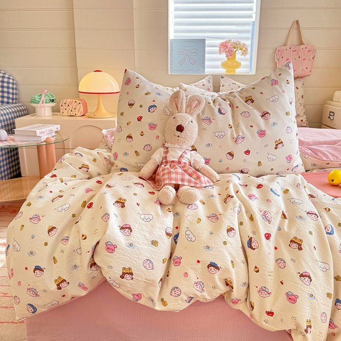 91家纺网 家纺一手货源 找家纺 九诺家纺 2026新款丝柔棉加厚小清新印花四件套-甜心 甜心-快乐伙伴