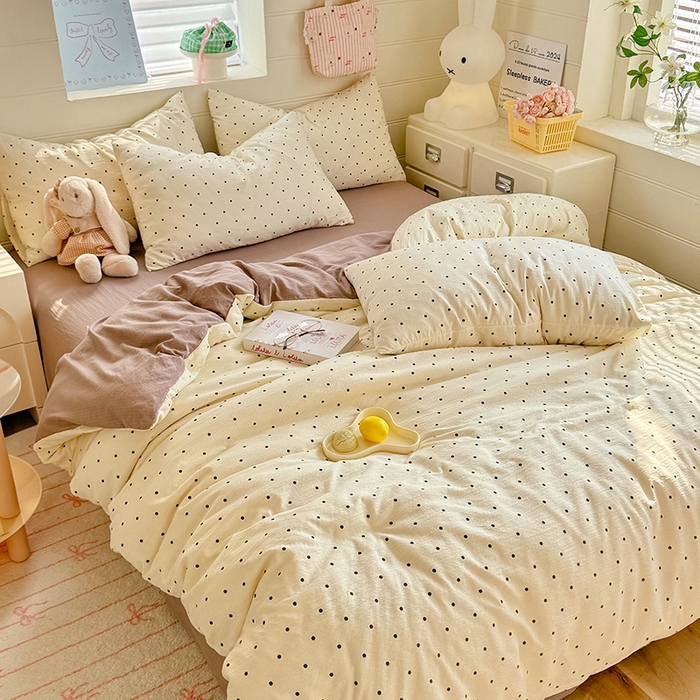 91家纺网 家纺一手货源 找家纺 九诺家纺 2026新款丝柔棉加厚小清新印花四件套-甜心 甜心-少女情节