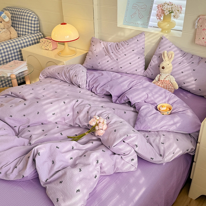 91家纺网 家纺一手货源 找家纺 九诺家纺 2026新款丝柔棉加厚小清新印花四件套-甜心 甜心-浪漫心动