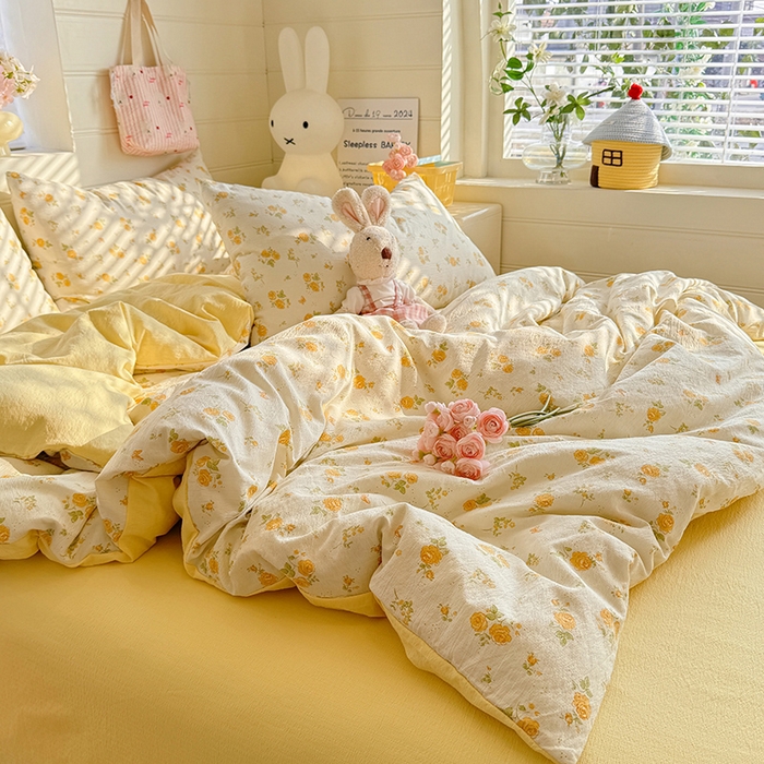 91家纺网 家纺一手货源 找家纺 九诺家纺 2026新款丝柔棉加厚小清新印花四件套-甜心 甜心-欧若拉