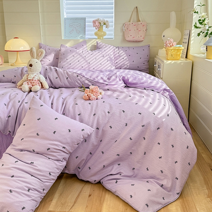 91家纺网 家纺一手货源 找家纺 九诺家纺 2026新款丝柔棉加厚小清新印花四件套-甜心 甜心-浪漫心动