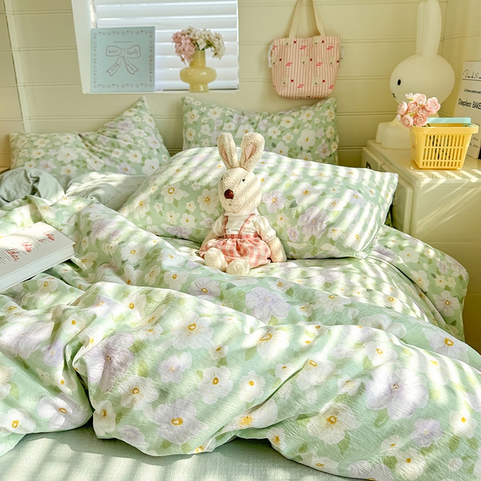 91家纺网 家纺一手货源 找家纺 九诺家纺 2026新款丝柔棉加厚小清新印花四件套-甜心 甜心-海岛青春