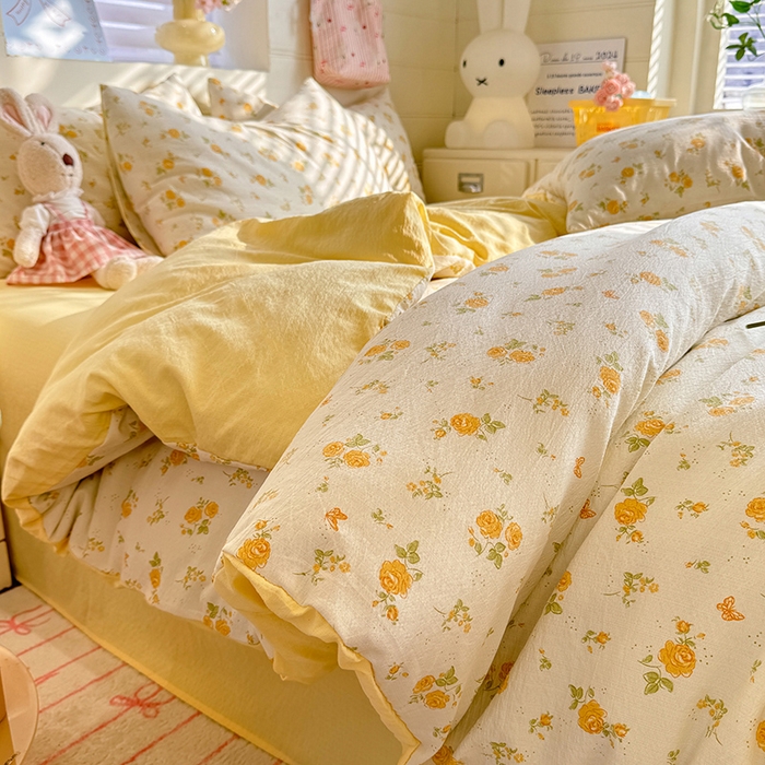 91家纺网 家纺一手货源 找家纺 九诺家纺 2026新款丝柔棉加厚小清新印花四件套-甜心 甜心-欧若拉