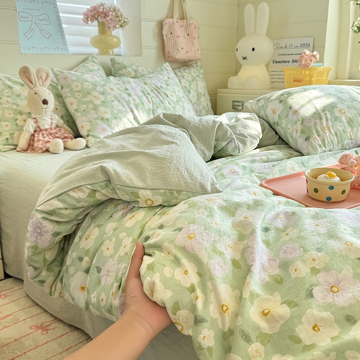 91家纺网 家纺一手货源 找家纺 九诺家纺 2026新款丝柔棉加厚小清新印花四件套-甜心 甜心-海岛青春