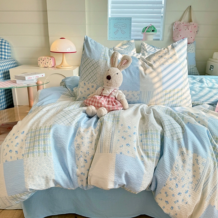 91家纺网 家纺一手货源 找家纺 九诺家纺 2026新款丝柔棉加厚小清新印花四件套-甜心 甜心-南笙假日