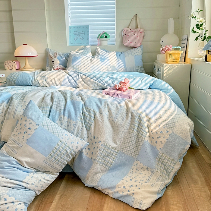 91家纺网 家纺一手货源 找家纺 九诺家纺 2026新款丝柔棉加厚小清新印花四件套-甜心 甜心-南笙假日