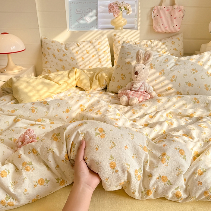 91家纺网 家纺一手货源 找家纺 九诺家纺 2026新款丝柔棉加厚小清新印花四件套-甜心 甜心-欧若拉