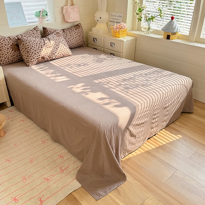 91家纺网 家纺一手货源 找家纺 九诺家纺 2026新款丝柔棉加厚小清新印花四件套-甜心 甜心-豹纹KT