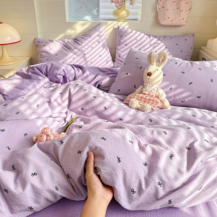 91家纺网 家纺一手货源 找家纺 九诺家纺 2026新款丝柔棉加厚小清新印花四件套-甜心 甜心-浪漫心动