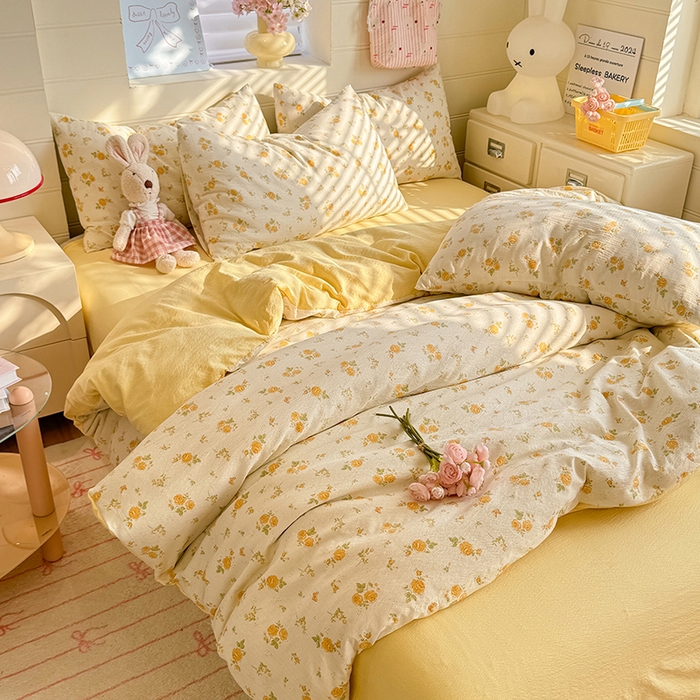 91家纺网 家纺一手货源 找家纺 九诺家纺 2026新款丝柔棉加厚小清新印花四件套-甜心 甜心-欧若拉