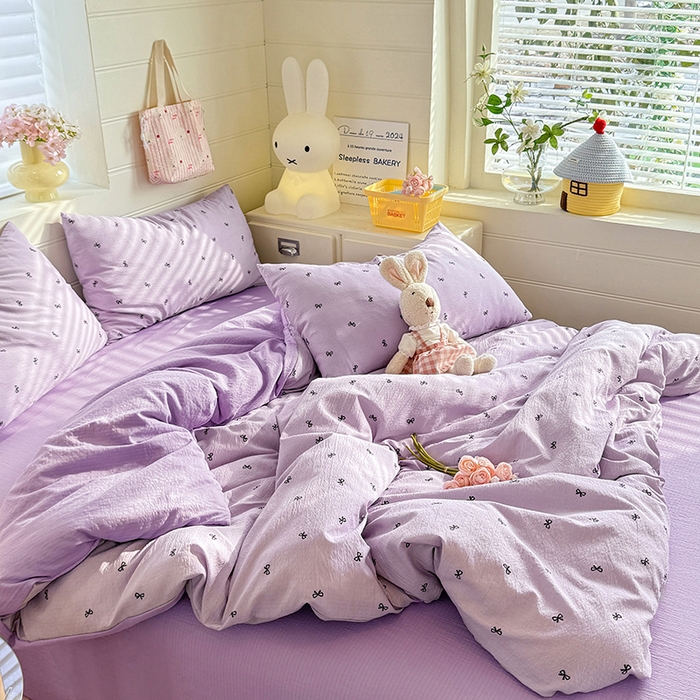 91家纺网 家纺一手货源 找家纺 九诺家纺 2026新款丝柔棉加厚小清新印花四件套-甜心 甜心-浪漫心动