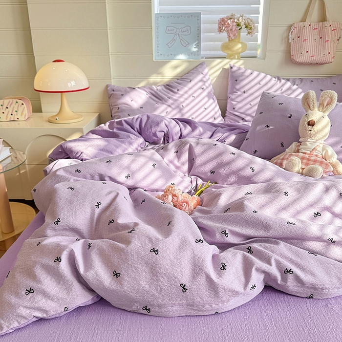 91家纺网 家纺一手货源 找家纺 九诺家纺 2026新款丝柔棉加厚小清新印花四件套-甜心 甜心-浪漫心动