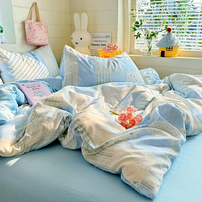 91家纺网 家纺一手货源 找家纺 九诺家纺 2026新款丝柔棉加厚小清新印花四件套-甜心 甜心-南笙假日