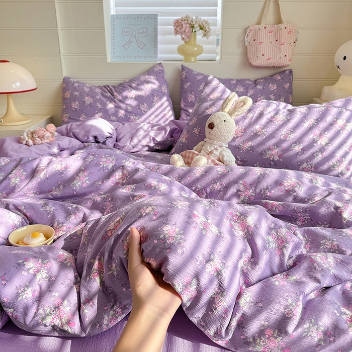 91家纺网 家纺一手货源 找家纺 九诺家纺 2026新款丝柔棉加厚小清新印花四件套-甜心 甜心-一见倾心