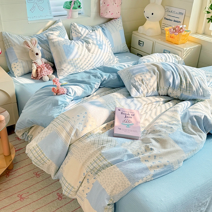 91家纺网 家纺一手货源 找家纺 九诺家纺 2026新款丝柔棉加厚小清新印花四件套-甜心 甜心-南笙假日