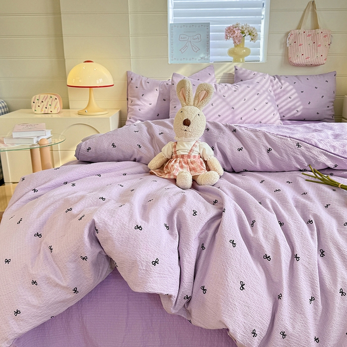 91家纺网 家纺一手货源 找家纺 九诺家纺 2026新款丝柔棉加厚小清新印花四件套-甜心 甜心-浪漫心动