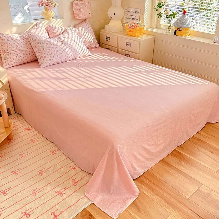 91家纺网 家纺一手货源 找家纺 九诺家纺 2026新款丝柔棉加厚小清新印花四件套-甜心 甜心-星星兔