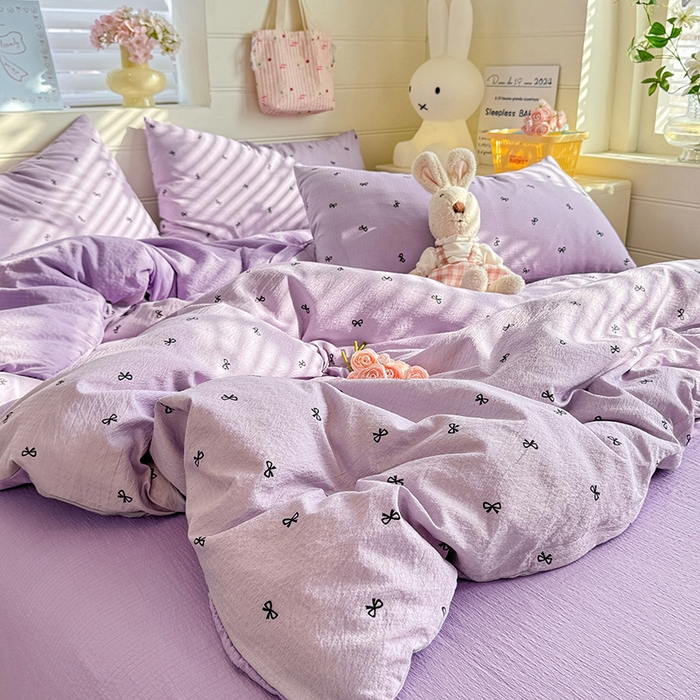 91家纺网 家纺一手货源 找家纺 九诺家纺 2026新款丝柔棉加厚小清新印花四件套-甜心 甜心-浪漫心动