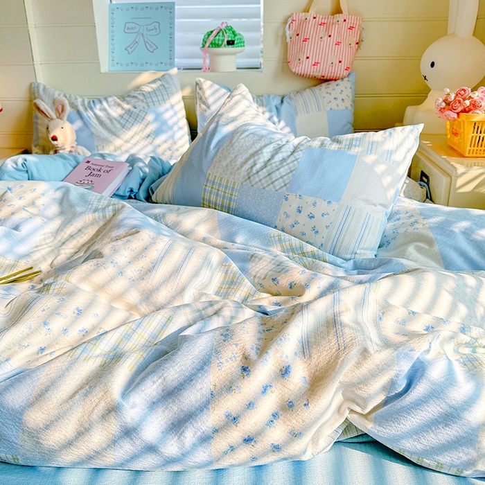 91家纺网 家纺一手货源 找家纺 九诺家纺 2026新款丝柔棉加厚小清新印花四件套-甜心 甜心-南笙假日