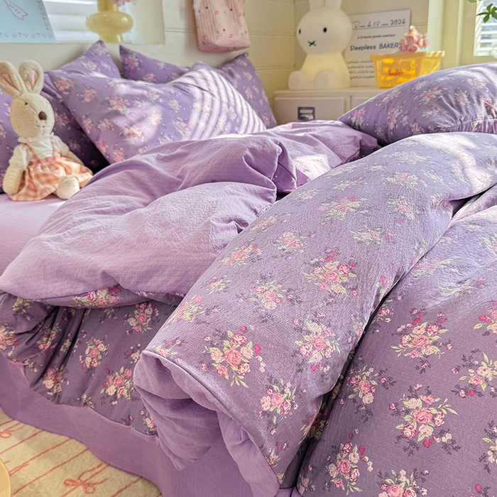 91家纺网 家纺一手货源 找家纺 九诺家纺 2026新款丝柔棉加厚小清新印花四件套-甜心 甜心-一见倾心